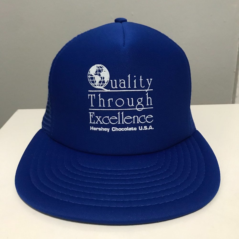 Vintage Speedway Hershey Chocolate USA Quality Through Excellence Trucker Hat